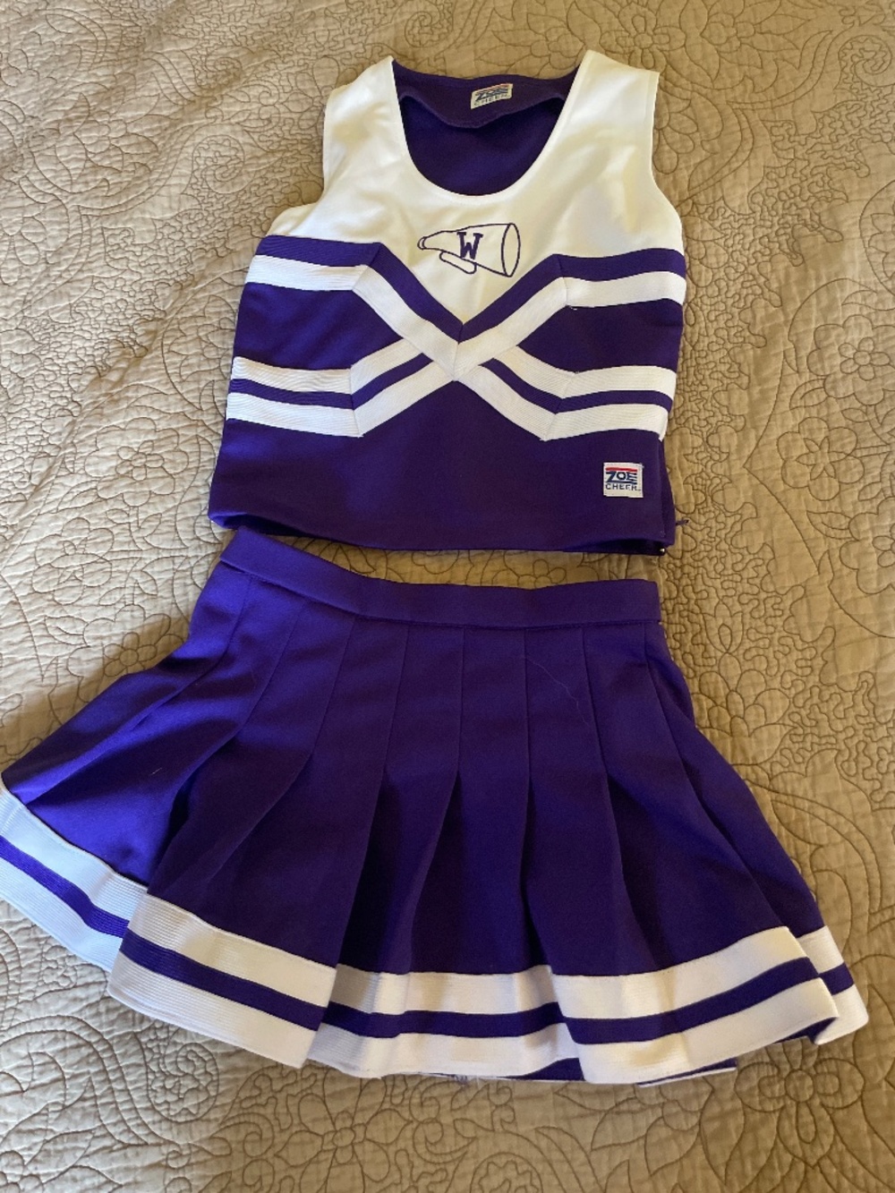 Purple cheer uniform